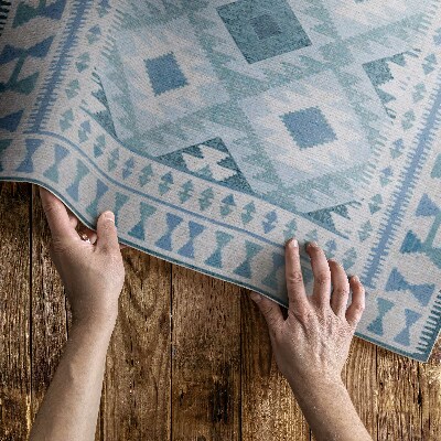 Tapijt vinyl Blauwe ruiten imitatiestof