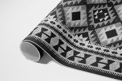 Vinyl vloerkleed Zwarte ruiten imitatiestof