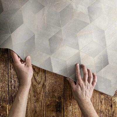 Tapijt vinyl 3D-kubussen modern geometrisch patroon