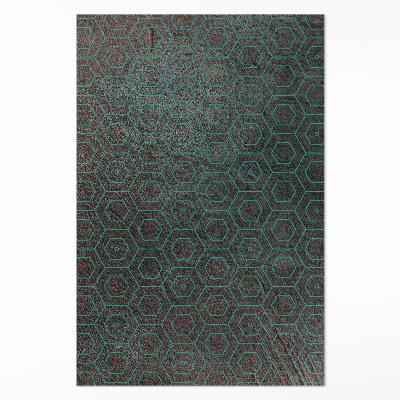 Vinyl vloerkleed Hexagons retro rauw ontwerp