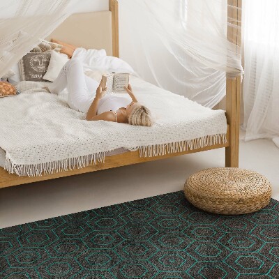 Vinyl vloerkleed Hexagons retro rauw ontwerp