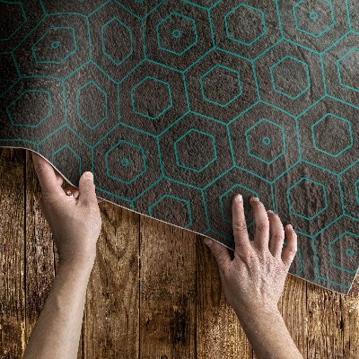 Vinyl vloerkleed Hexagons retro rauw ontwerp