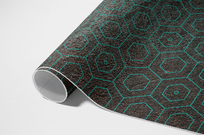 Vinyl vloerkleed Hexagons retro rauw ontwerp