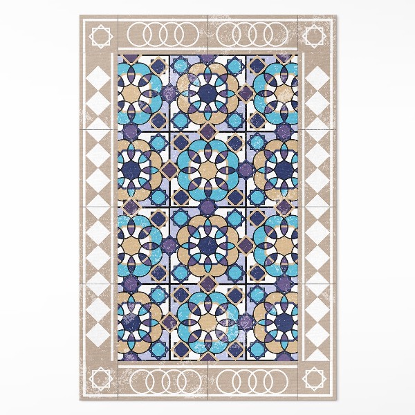 Tapijt vinyl Vierkanten in ruiten versleten tegels