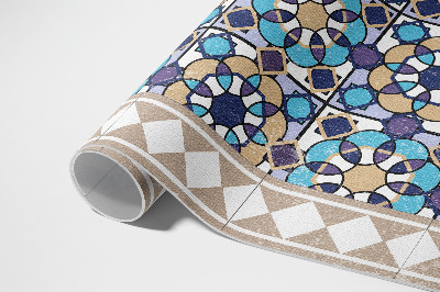 Tapijt vinyl Vierkanten in ruiten versleten tegels