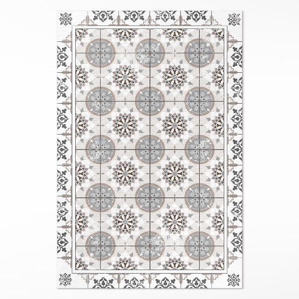 Vinyl tapijt Bloemencirkels siermozaïek