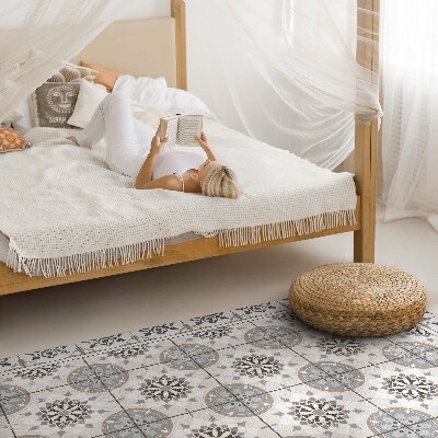 Vinyl tapijt Bloemencirkels siermozaïek