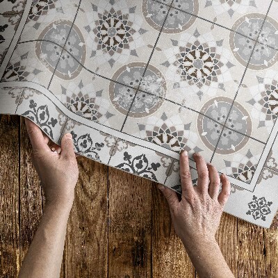 Vinyl tapijt Bloemencirkels siermozaïek