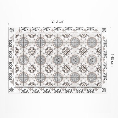 Vinyl tapijt Bloemencirkels siermozaïek