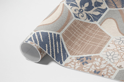 Tapijt vinyl Hawaiiaanse hexagon boho tegels