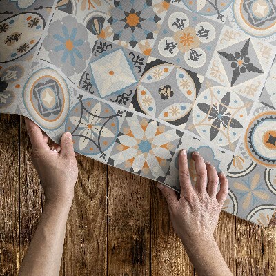 Vinyl tapijt Spaanse tegels pastel mozaïek