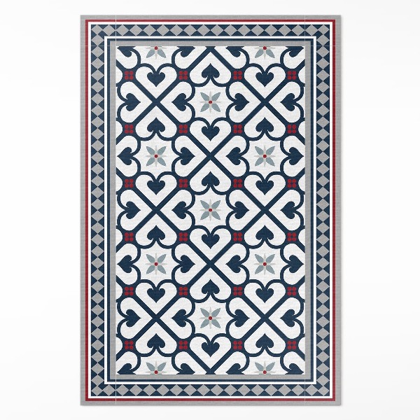 Tapijt vinyl Decoratieve tegels met bloemenruiten