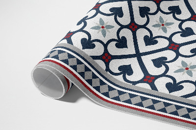 Tapijt vinyl Decoratieve tegels met bloemenruiten