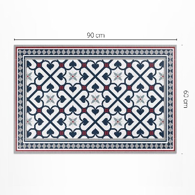 Tapijt vinyl Decoratieve tegels met bloemenruiten