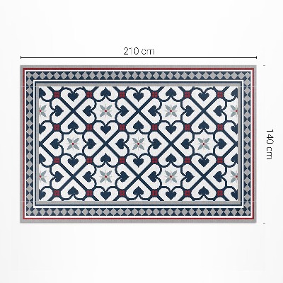 Tapijt vinyl Decoratieve tegels met bloemenruiten