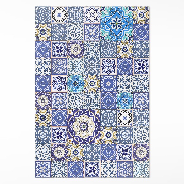 Vinyl vloerkleed Spaanse bloemen decoratief mozaïek