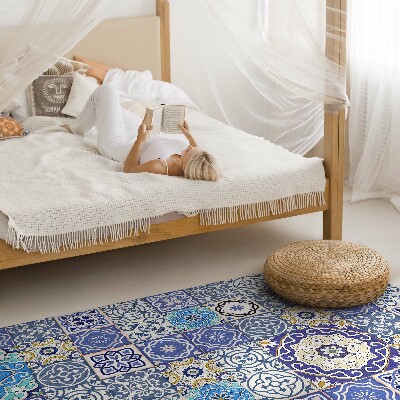 Vinyl vloerkleed Spaanse bloemen decoratief mozaïek