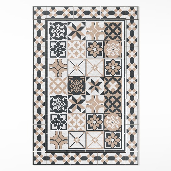 Vinyl tapijt Driekleurige geometrie decoratieve tegels