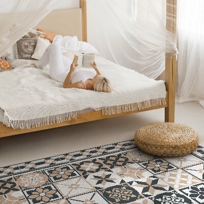 Vinyl tapijt Driekleurige geometrie decoratieve tegels