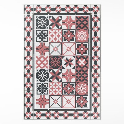 Tapijt vinyl Driekleurige geometrische decoratieve tegels