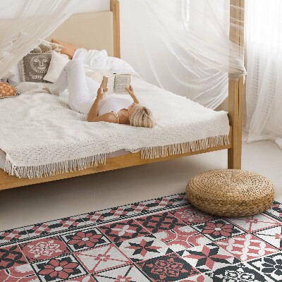 Tapijt vinyl Driekleurige geometrische decoratieve tegels