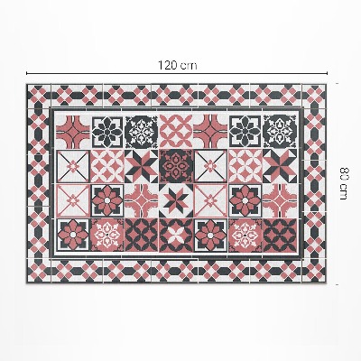 Tapijt vinyl Driekleurige geometrische decoratieve tegels