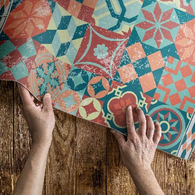 Vinyl tapijt Portugese retro verweerde tegels