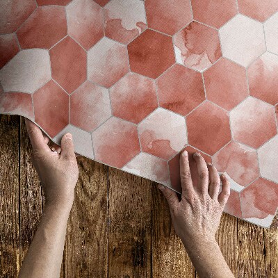 Tapijt vinyl Aquarel zeshoeken elegante mozaïek