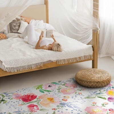 Vinyl tapijt Aquarelbloemen, delicate planten