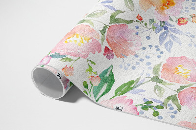 Vinyl tapijt Aquarelbloemen, delicate planten