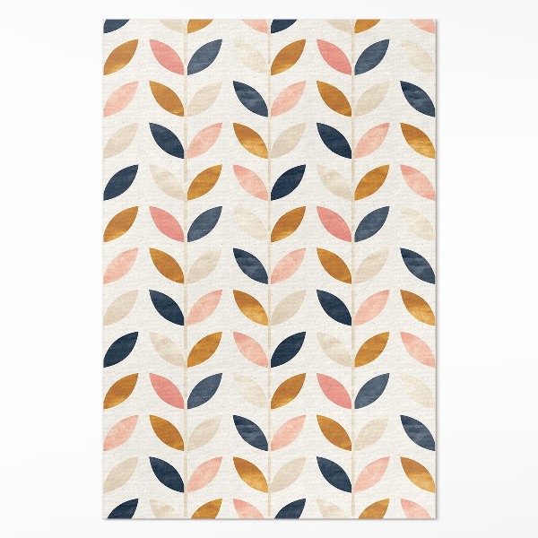 Tapijt vinyl Kleine blaadjes aquarel boho stijl