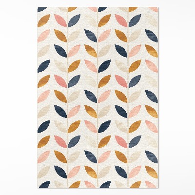 Tapijt vinyl Kleine blaadjes aquarel boho stijl