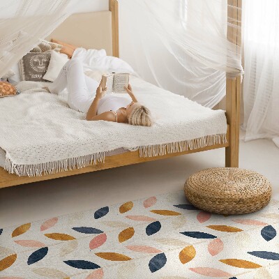 Tapijt vinyl Kleine blaadjes aquarel boho stijl