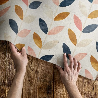 Tapijt vinyl Kleine blaadjes aquarel boho stijl