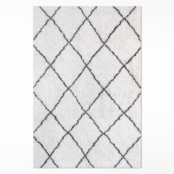 Vinyl vloerkleed Imitatie pluche met zwarte lijnen