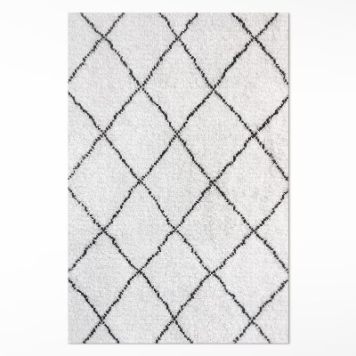 Vinyl vloerkleed Imitatie pluche met zwarte lijnen