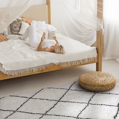 Vinyl vloerkleed Imitatie pluche met zwarte lijnen