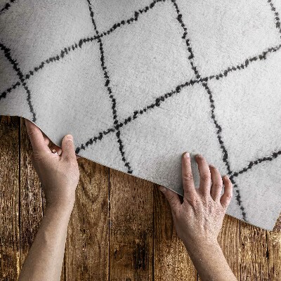 Vinyl vloerkleed Imitatie pluche met zwarte lijnen