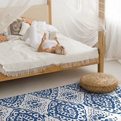 Tapijt vinyl Blauwe decoratieve ornamentpatronen