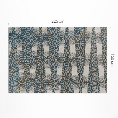 Vinyl vloerkleed vintage stijl ornament en strepen