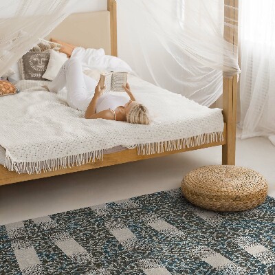 Vinyl vloerkleed vintage stijl ornament en strepen