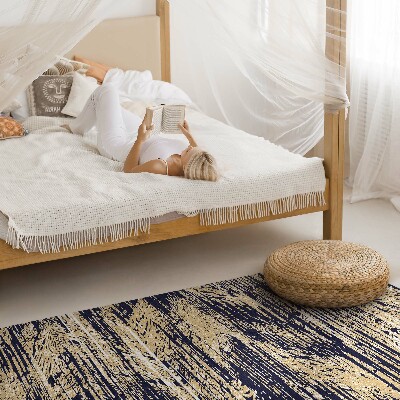 Vinyl vloerkleed Gele retro vintage boho strepen