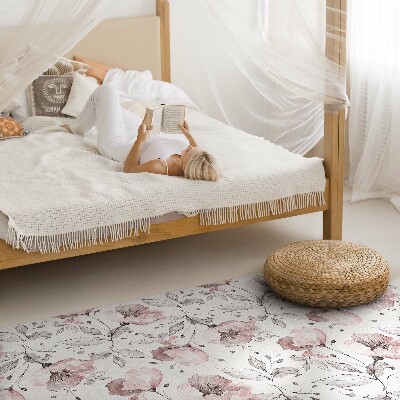 Tapijt vinyl Prachtige aquarel geschilderde bloemen en planten