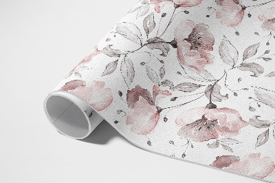 Tapijt vinyl Prachtige aquarel geschilderde bloemen en planten