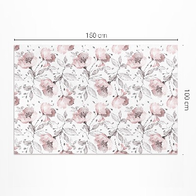 Tapijt vinyl Prachtige aquarel geschilderde bloemen en planten