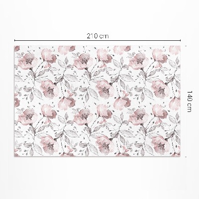 Tapijt vinyl Prachtige aquarel geschilderde bloemen en planten