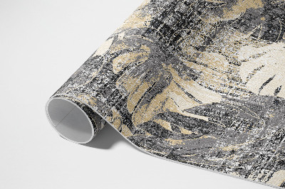 Vinyl vloerkleed Monstera-bladmotief met versleten textuur