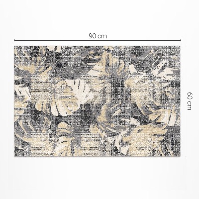 Vinyl vloerkleed Monstera-bladmotief met versleten textuur