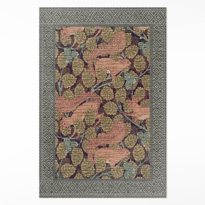 Tapijt vinyl Illustratie van eekhoorns en walnootbladeren