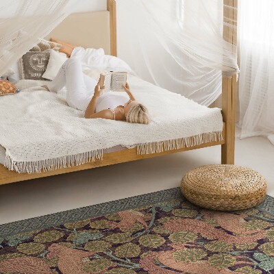 Tapijt vinyl Illustratie van eekhoorns en walnootbladeren